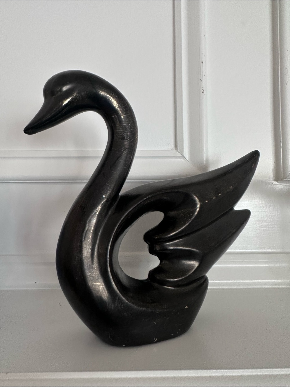 Black/Gold Decorative Swan Sculpture mid century inspired